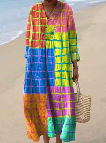 Zoe | Elegant Casual Maxi Dress for Women with Colorful Patchwork Print