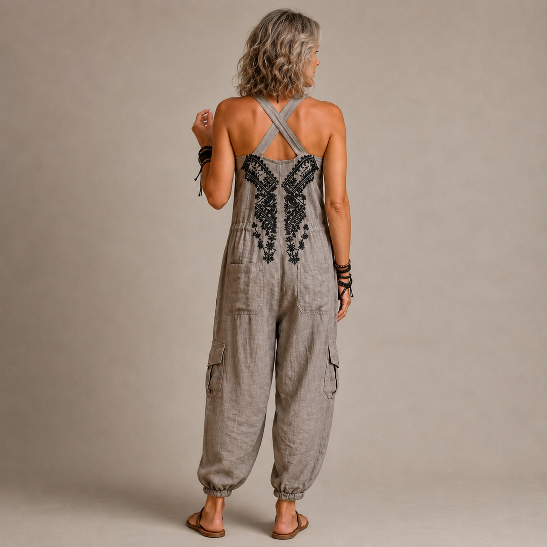 Astrid – Bohemian Embroidered Jumpsuit