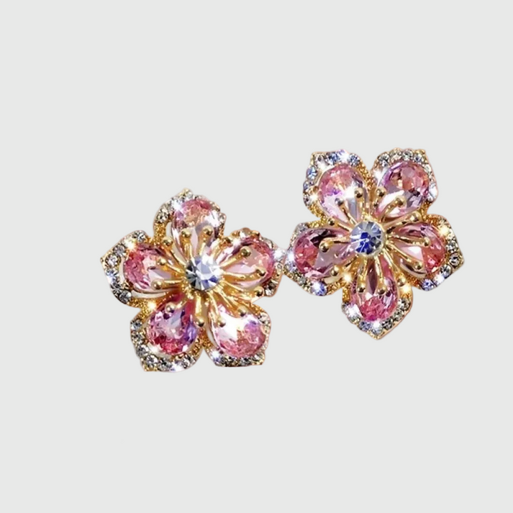 Sterling Silver Earrings with Colorful Zirconia