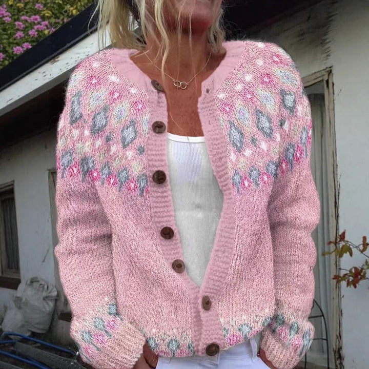 Junella | Two-Tone Knit Cardigan