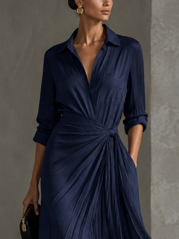 Elegant Navy Floral Off-Shoulder Tiered Maxi Dress with Long Sleeve Knotted Waist Wedding Guest