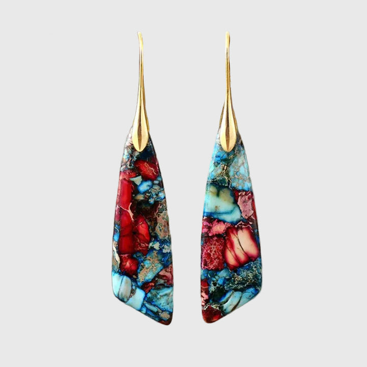 Retro Colorful Stone Earrings