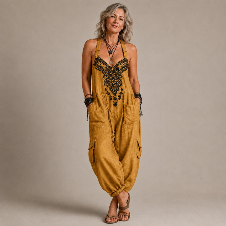 Astrid – Bohemian Embroidered Jumpsuit