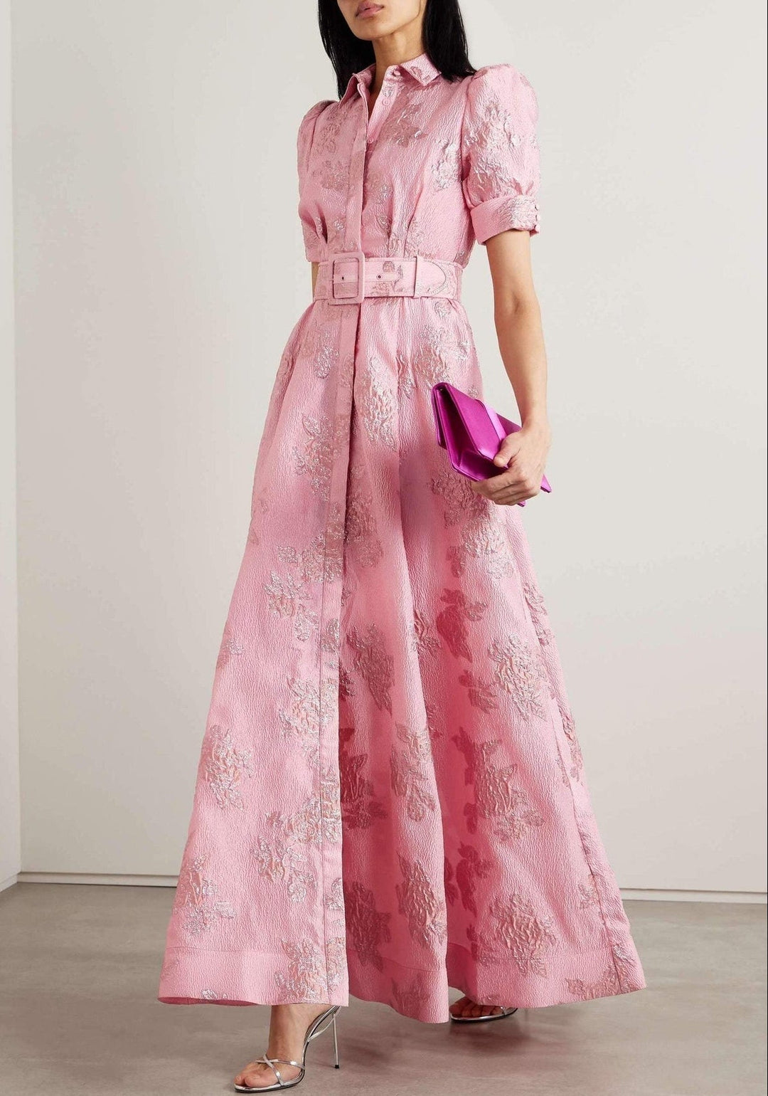 Camille | Elegant Pink Maxi Dress for Formal Wedding Guest Style