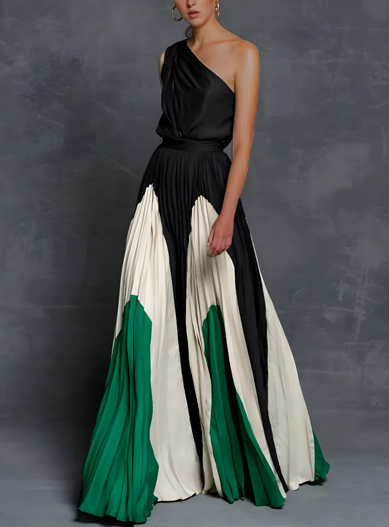 Mia | Elegant Pleated Maxi Dress for Formal Wedding Guest Style