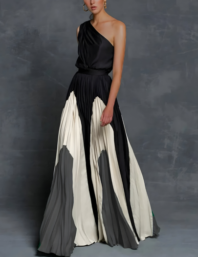 Mia | Elegant Pleated Maxi Dress for Formal Wedding Guest Style