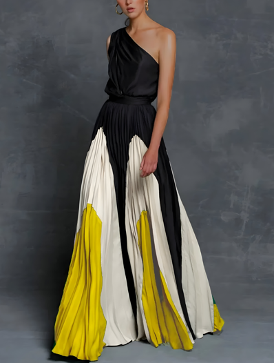 Mia | Elegant Pleated Maxi Dress for Formal Wedding Guest Style