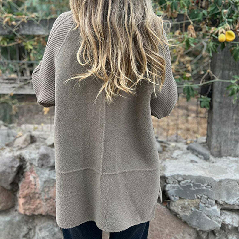 Marian | Knit Sleeve Double-Breasted Coat